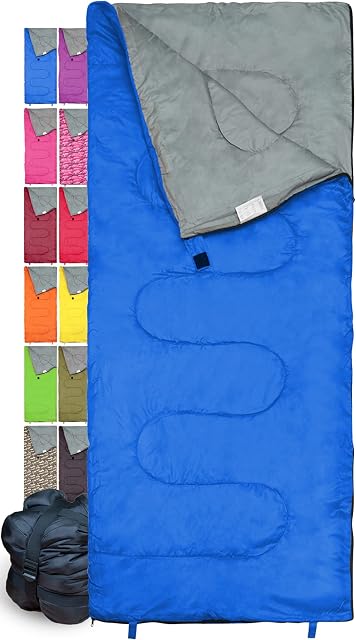 Sac de couchage à l'intérieur & Usage extérieur. Idéal pour les enfants, les garçons, les filles, les adolescents & Adultes. Sacs ultralégers et compacts sont parfaits pour la randonnée, le backpacking & Camping