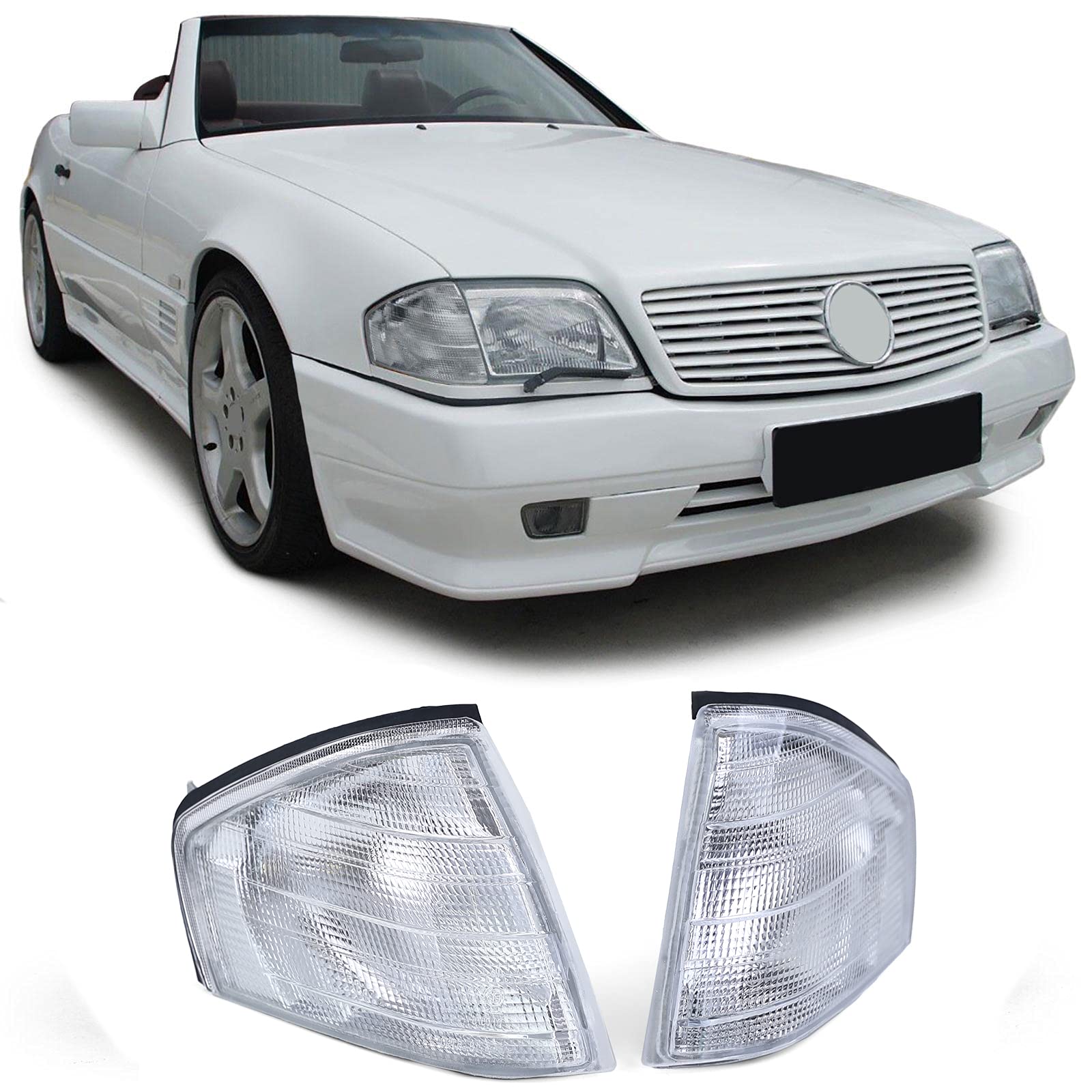Carparts-Online Blinker Weiß Paar für Mercedes SL R129 89-01
