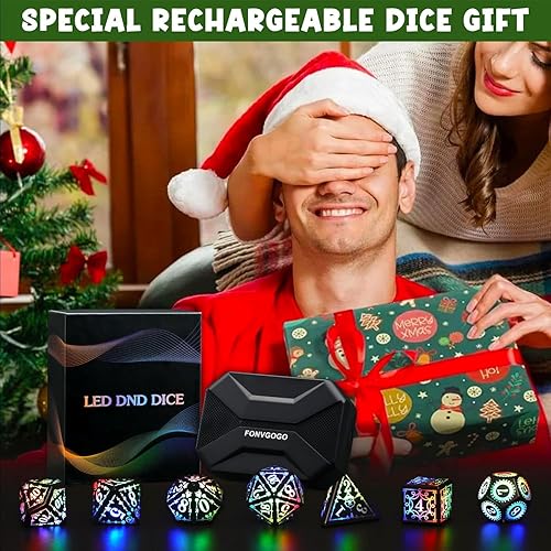 Miniatura 6 de FONVGOGO Dados LED recargables inalámbricos, juego de dados recargables iluminados (colorido)