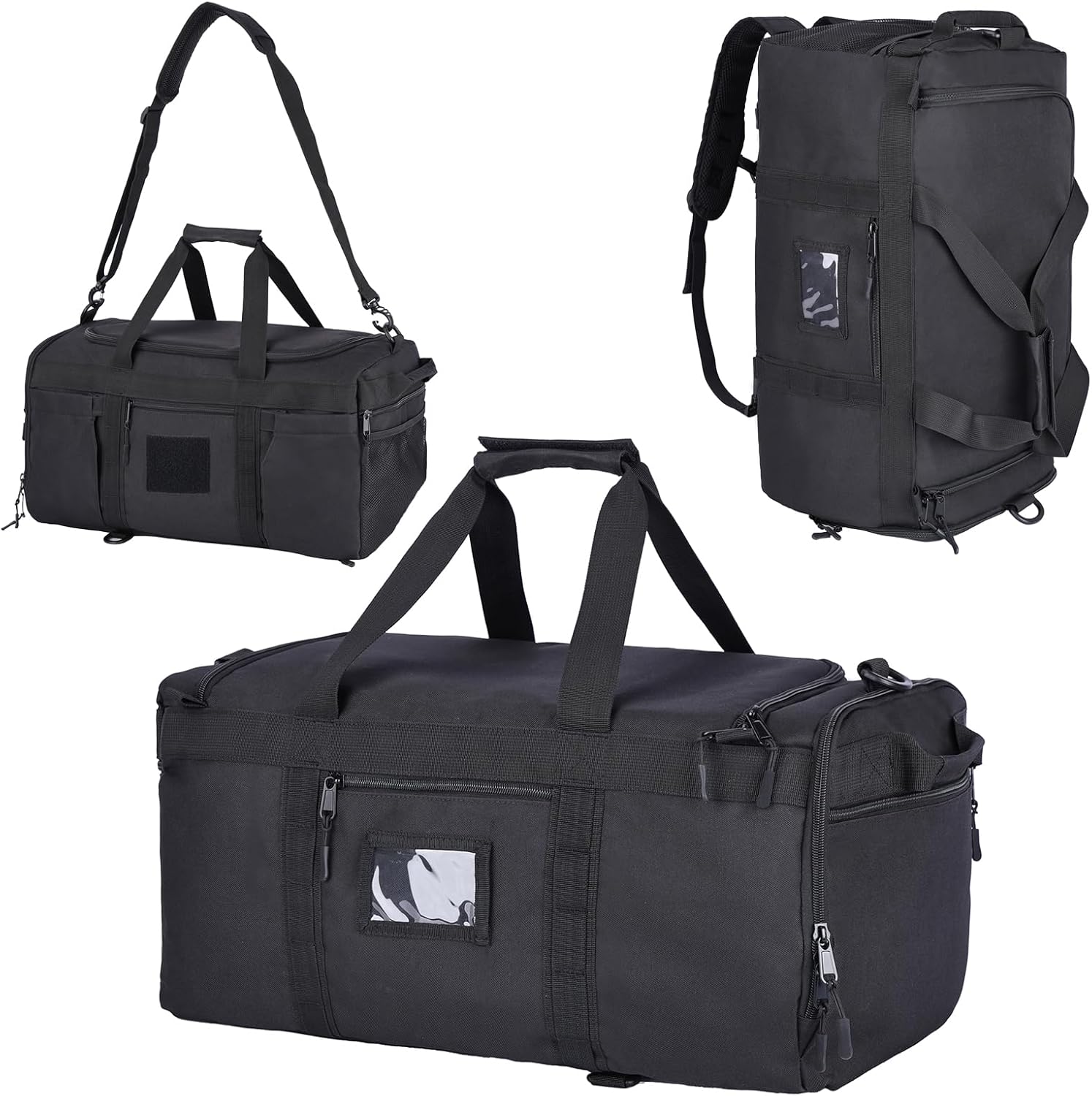 Greencity Gym Bag Duffel Bag with Shoe Compartment for Men Sports Duffels Bag Fitness (Black)