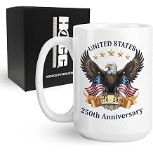 Hogg America 250 Coffee Mug, 15 oz Ceramic Patriotic Cup, America 250 Mug, USA 250th Anniversary Merchandise, USA Merchandise, 4th Of July Coffee Cups, American Made, American Flag Merch
