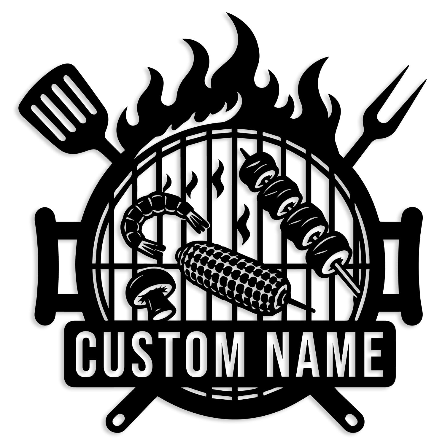 Custom BBQ Metal Sign,Personalized Grill Barbecue Wall Art,Rustic Outdoor Kitchen Decor,Backyard Patio Plaque,Smokehouse Bar Sign, Cookout Party Decor,Grilling Gift For Dad (Style-A)