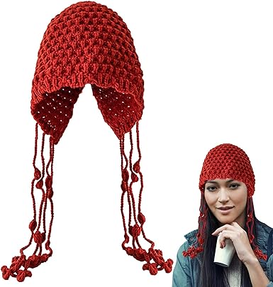 Knit Hat with Ear Flaps - Tassel Winter Women's Hat Ski Snow Hats