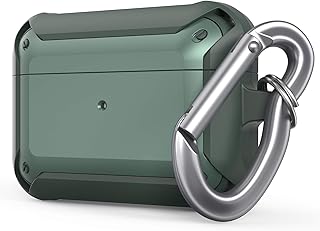 ULAK Custodia per AirPods PRO, Cover Airpods PRO Antiurto in TPU + PC Rigido Protettivo AirPods PRO Accessori con Portachiavi con Custodia Custodia per Apple AirPods PRO (LED visibile), Verde