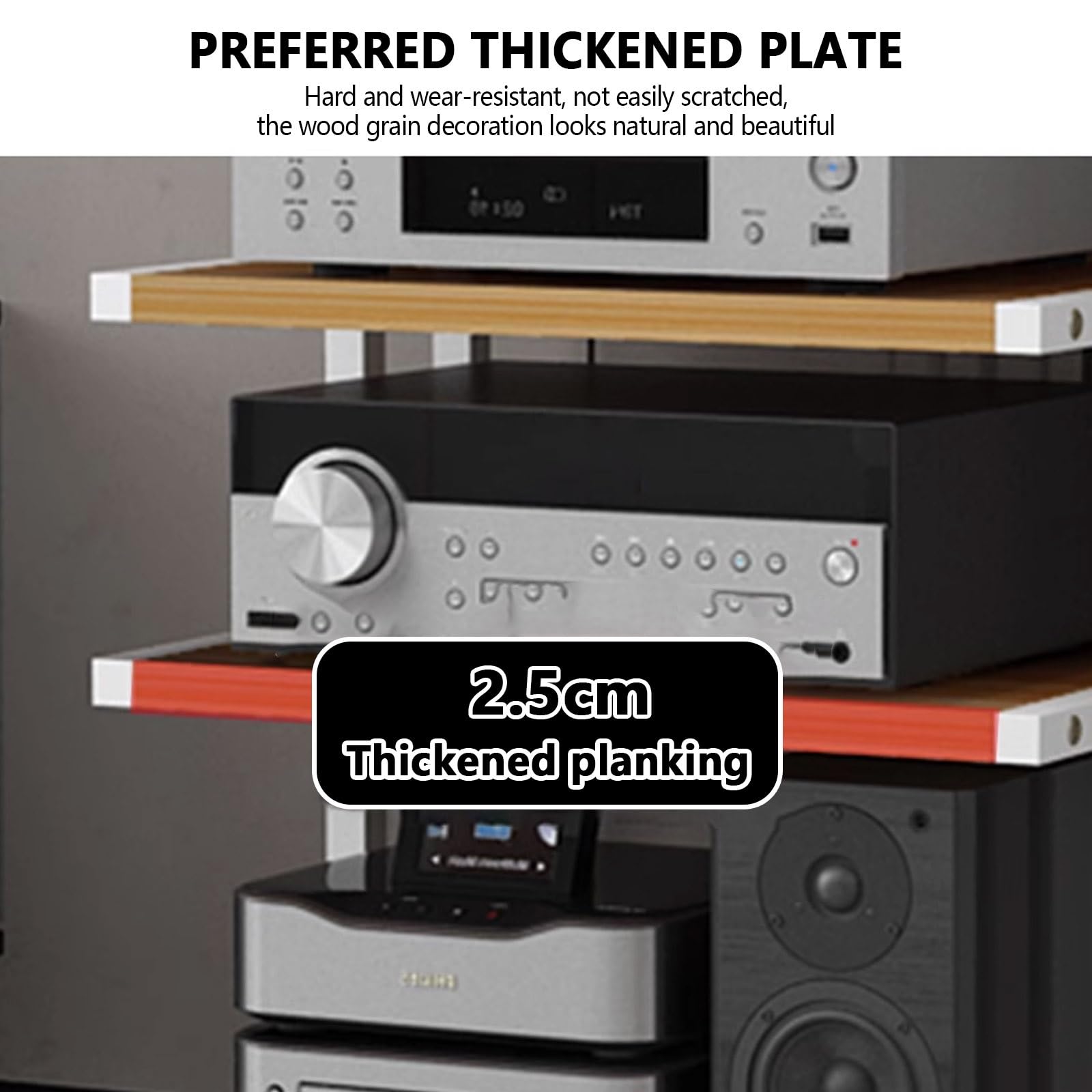 Nowoczesny stojak stereo z połowy wieku wielowarstwowa szafka konsolowa do sypialni odtwarzacz płyt do przechowywania rozrywki Media Center CD/DVD Component nizer.