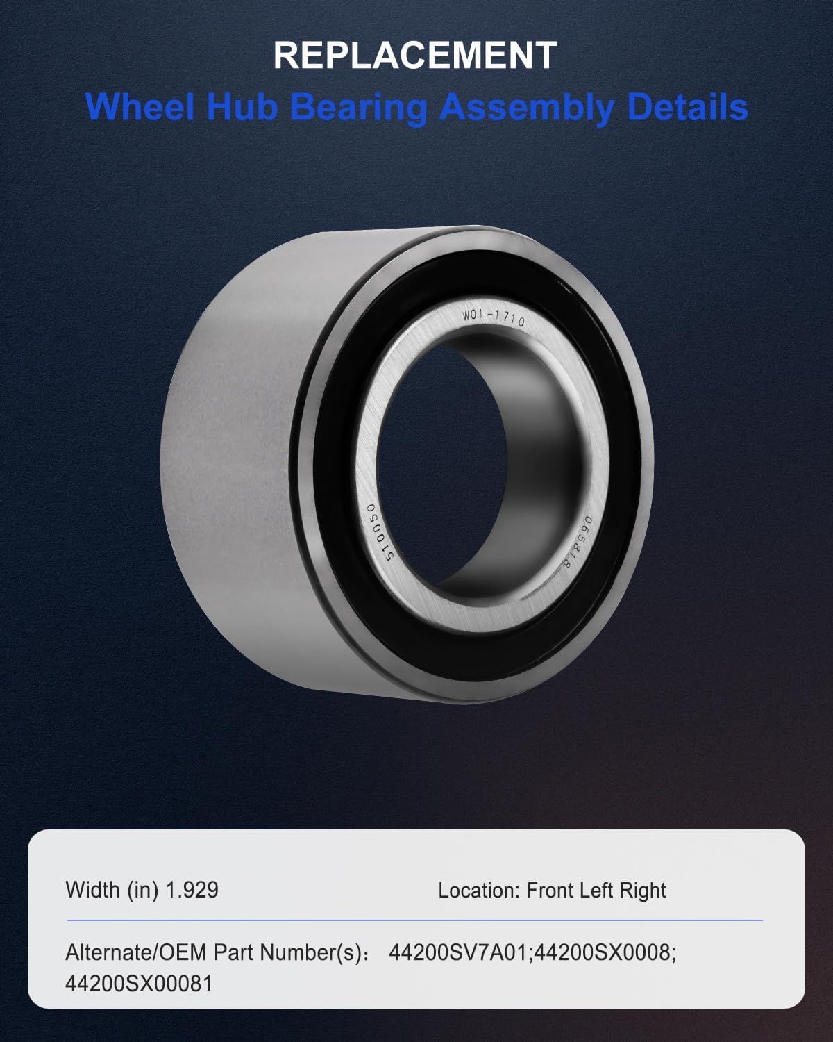 ECCPP Wheel Hub and Bearing Assembly Front 510050 fit for Acura Mdx 2001-2002, for Honda Pilot 2003-2007, for Honda Pilo Wheel Bearing Hubs 2pcs