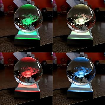LED Light Base Square Crystal Display Lights 6 Varieties of Colour Stand | for 3D Glass Art Flat Concave Base with Touch Switch