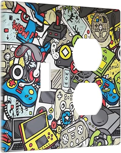 Miniatura 163 de Placa de pared de tortugas marinas, hierba oceánica, medusas, peces y algas marinas, placa de pared de doble palanca, cubierta de interruptor de luz