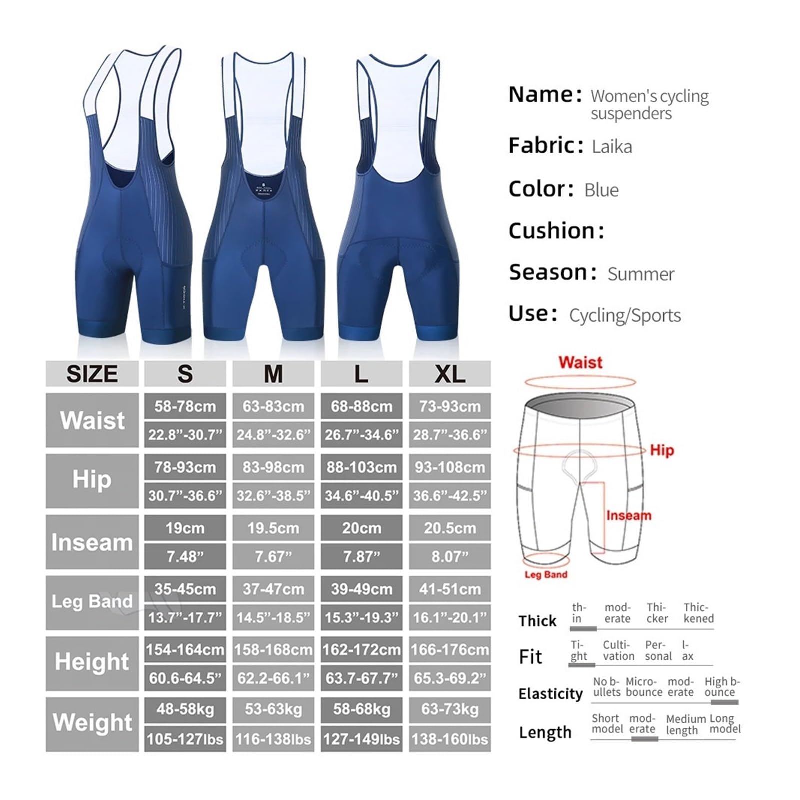 Bicicleta Pantalones Cortos Culotte Corto de Ciclismo Profesional for Mujer, Verano, for Bicicleta montaña o Carretera, con Tirantes y amortiguación