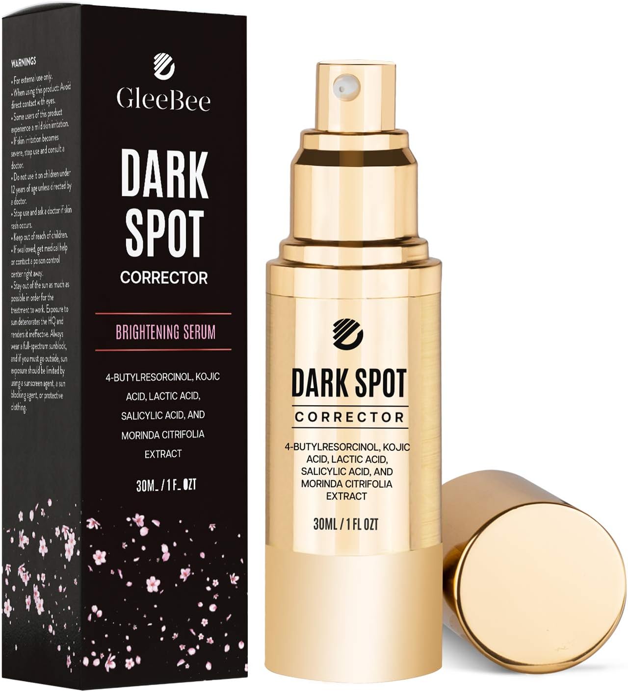 GleeBee Dark Spot corrector For Face Body Effective Ingredients with 4-Butylresorcinol (better than 2% Hydroquinone), Kojic Acid, Lactic Acid and Salicylic Acid