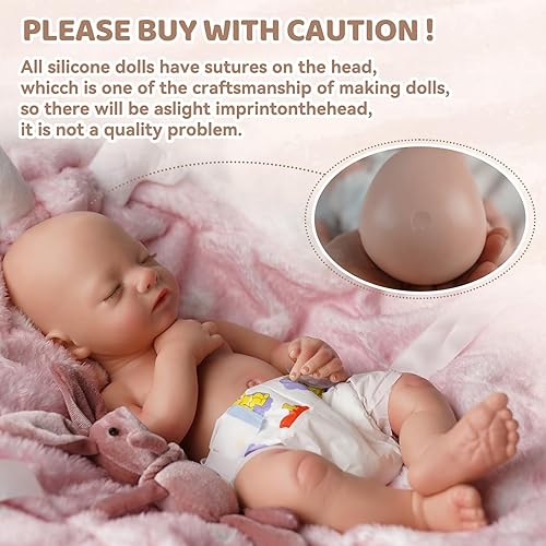Miniatura 4 de BABESIDE Muñecas de bebé Reborn realistas de silicona de cuerpo completo de 16 pulgadas (peso 4 libras) Muñecas de bebé Reborn de silicona