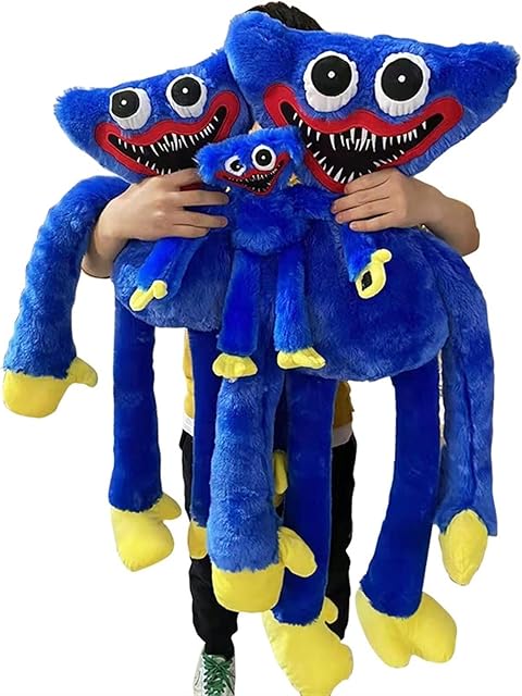 Oversized Poppy Playtime Huggy Wuggy Plush, Horror Monster Large Figure Doll Toy Decoration for Kids Adults Christmas Game Fan's Birthday ( Color : Blue , Size : 100CM )