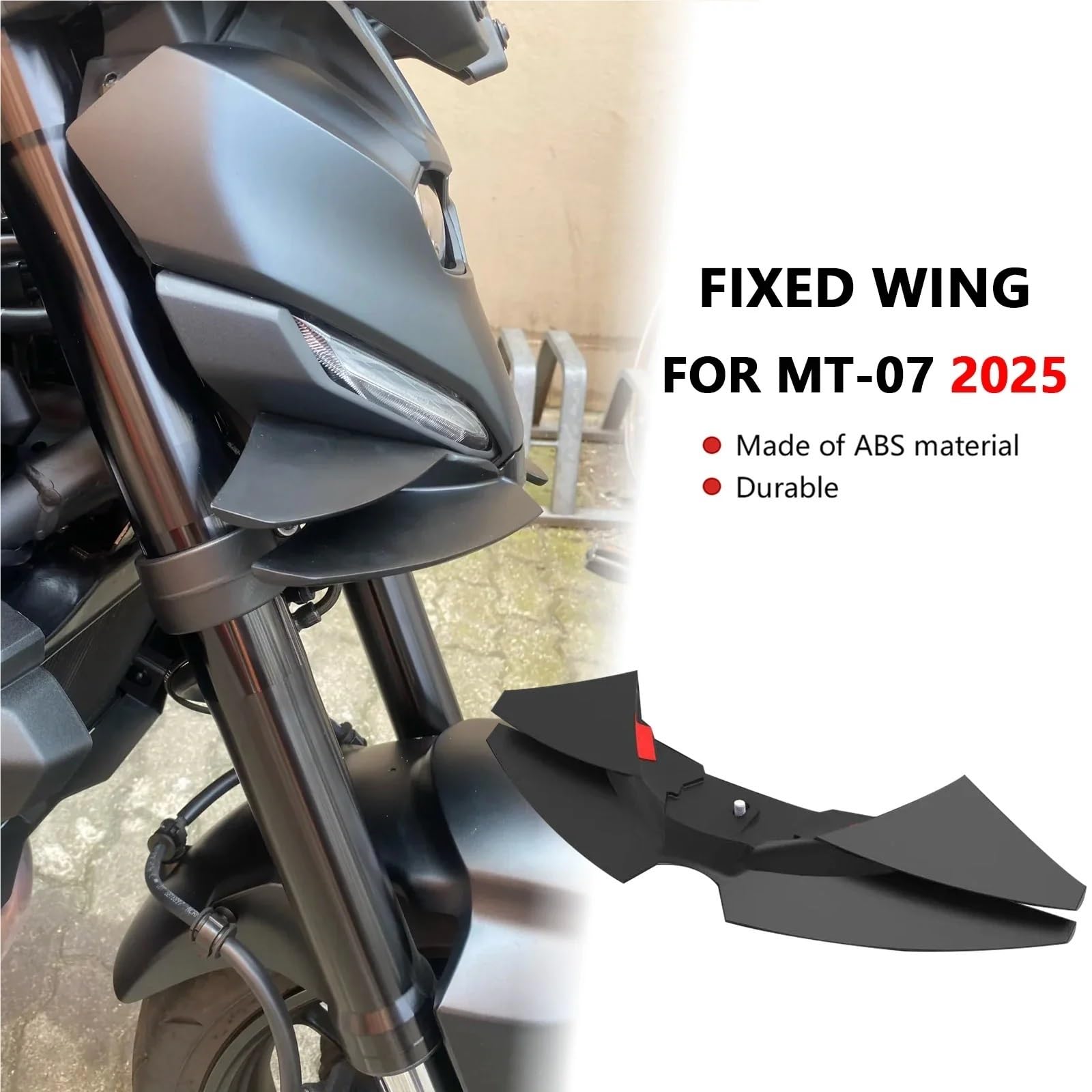 Front Bumper Splitter dachowy Pasuje do MT07 MT 07 2024-2025 przedni spojler motocyklowy winglet deflektor siły docisku