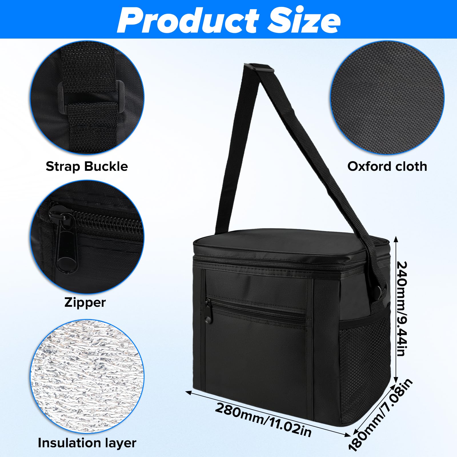 10l Kleine Kühltasche für Unterwegs Kühltasche Faltbar Thermotasche Isoliertasche Picknicktasche Picknick Tragbar Lunchtasche Cooler Bag für Picknic Outdoor Reisen Camping