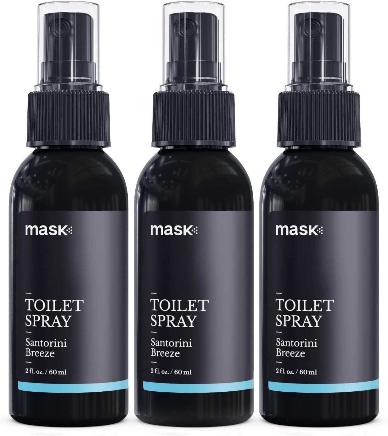 Mask Toilet Spray, Sanitizer & Deodorizer Bathroom Spray, Santorini Breeze Fragrance, 2-Ounce (3-Pack)