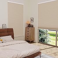Vista 5 de MYshade Persianas celulares opacas sin cordones, con diseño de panal para ventanas de interior, persianas de oscurecimiento de habitación, para casa