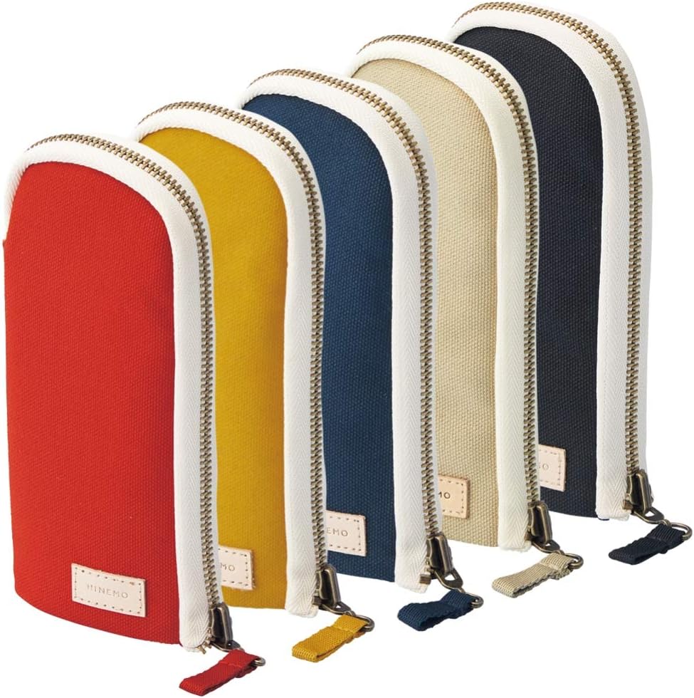HINEMO Yellow Unisex Soft Pouch Pen Case with Zipper