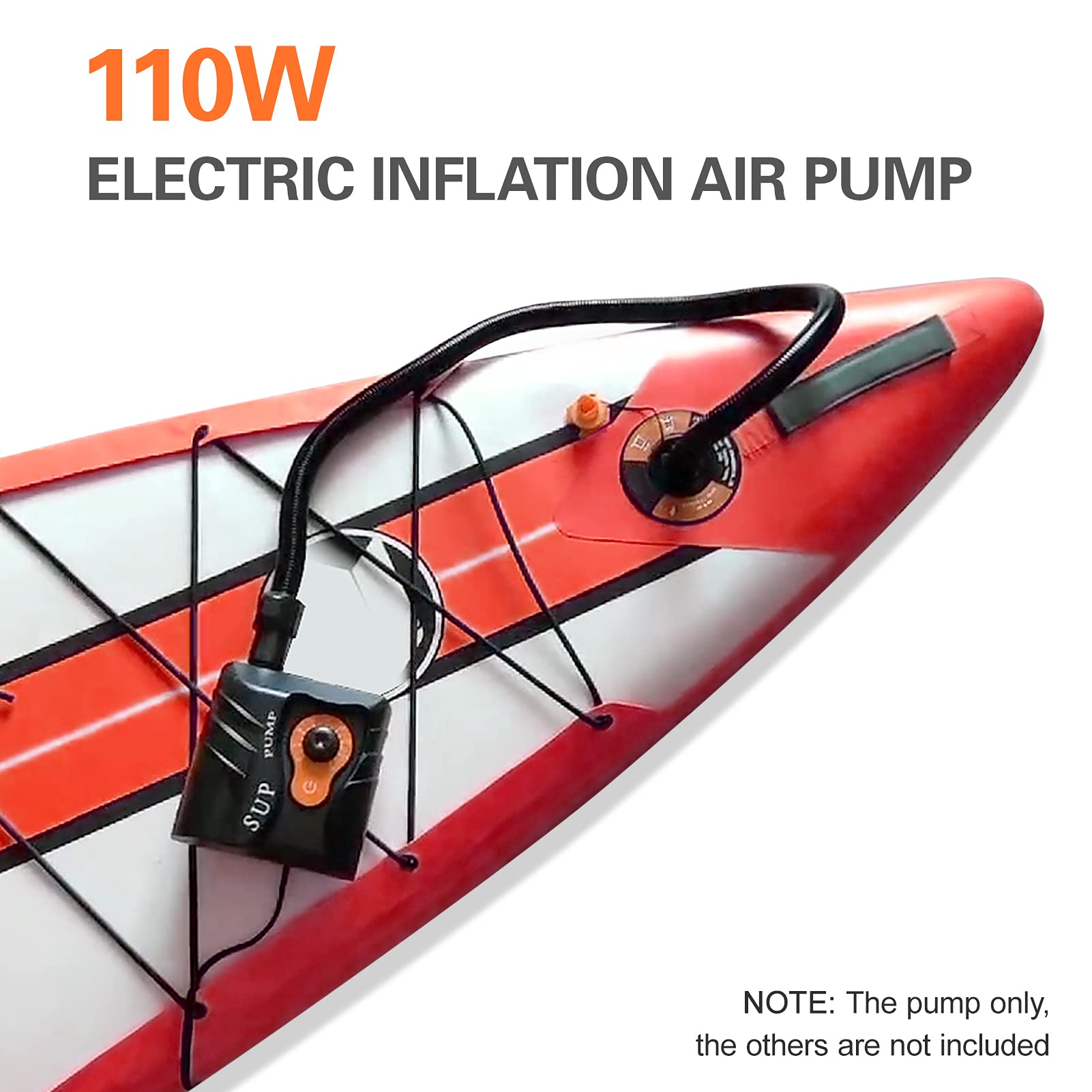 Kavolet Elektryczna pompka 16 PSI, elektryczna przenośna pompka powietrza z dyszami 6 szt. do nadmuchiwanej i łodzi, deski surfingowej, deski stojącej, kółek do pływania, materaca dmuchanego