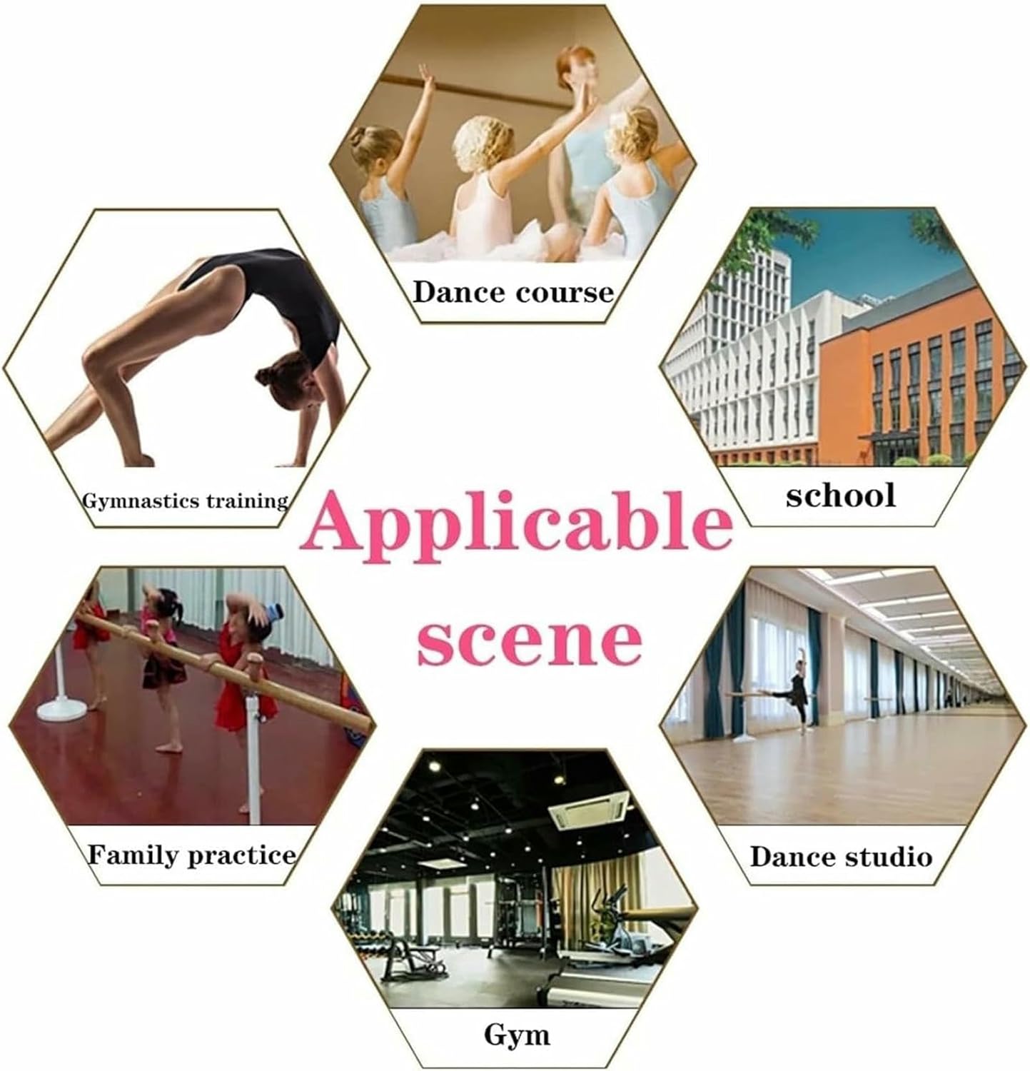 Adjustable Freestanding Ballet Barre Portable Wooden Dance Stick Movable Gymnastics Equipment for Dance Practice