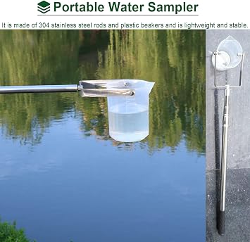 Telescopic Water Sampling Dipper Long Handle, 500 mL / 1000 mL Water Sampler Pole With Plastic Cup, Portable Liquid Sample Container(500ml,1.49-7 m (4.9-23.0 ft))