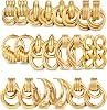 11 Pairs Trendy Gold Knot Earrings for Women Chunky Statement Long Link Drop Dangle Earrings Lightweight Hypoallergenic Fashion Jewelry Set