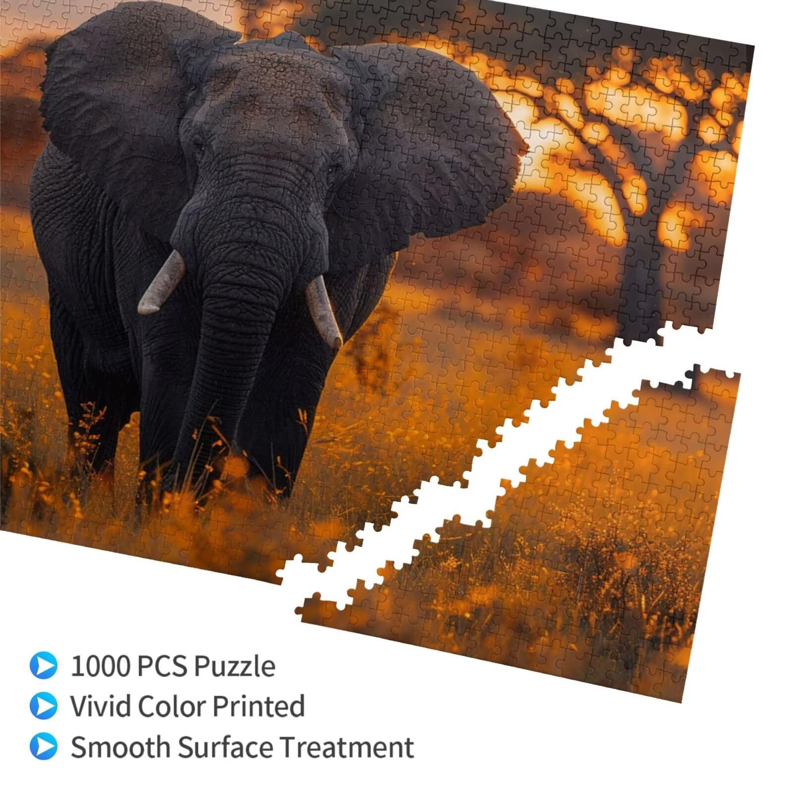 Puzzle Elefant Puzzle 3000 Teile Wiese Puzzles Erwachsene mit Geschenkbox, DIY Groß Holzpuzzle für Erwachsene, Geschicklichkeitsspiel für Die Ganze Familie Geschenke für Frauen 81 x 122 cm -1230y