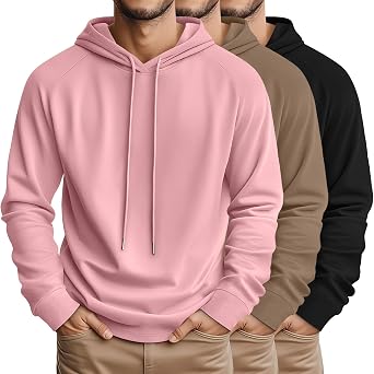 August Alley 3 Pack Mens Big and Tall Lightweight Hoodies