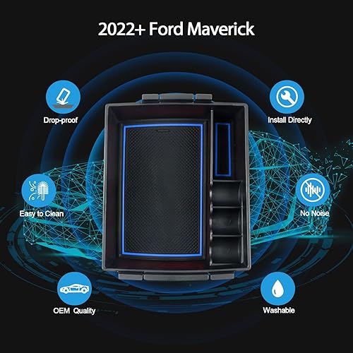 Miniatura 2 de R RUIYA Organizador de bandeja de consola Ford Maverick 2022 para Ford Maverick XL XLT Lariat de 2022  Guantera de almacenamiento secundario para