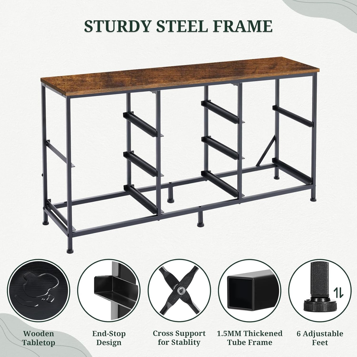 TV Stand, 7 Fabric Drawers Dresser Entertainment Center for TV up to 55 inch Wooden Media Console Table Storage Organizer for Living Room, Bedroom, Brown