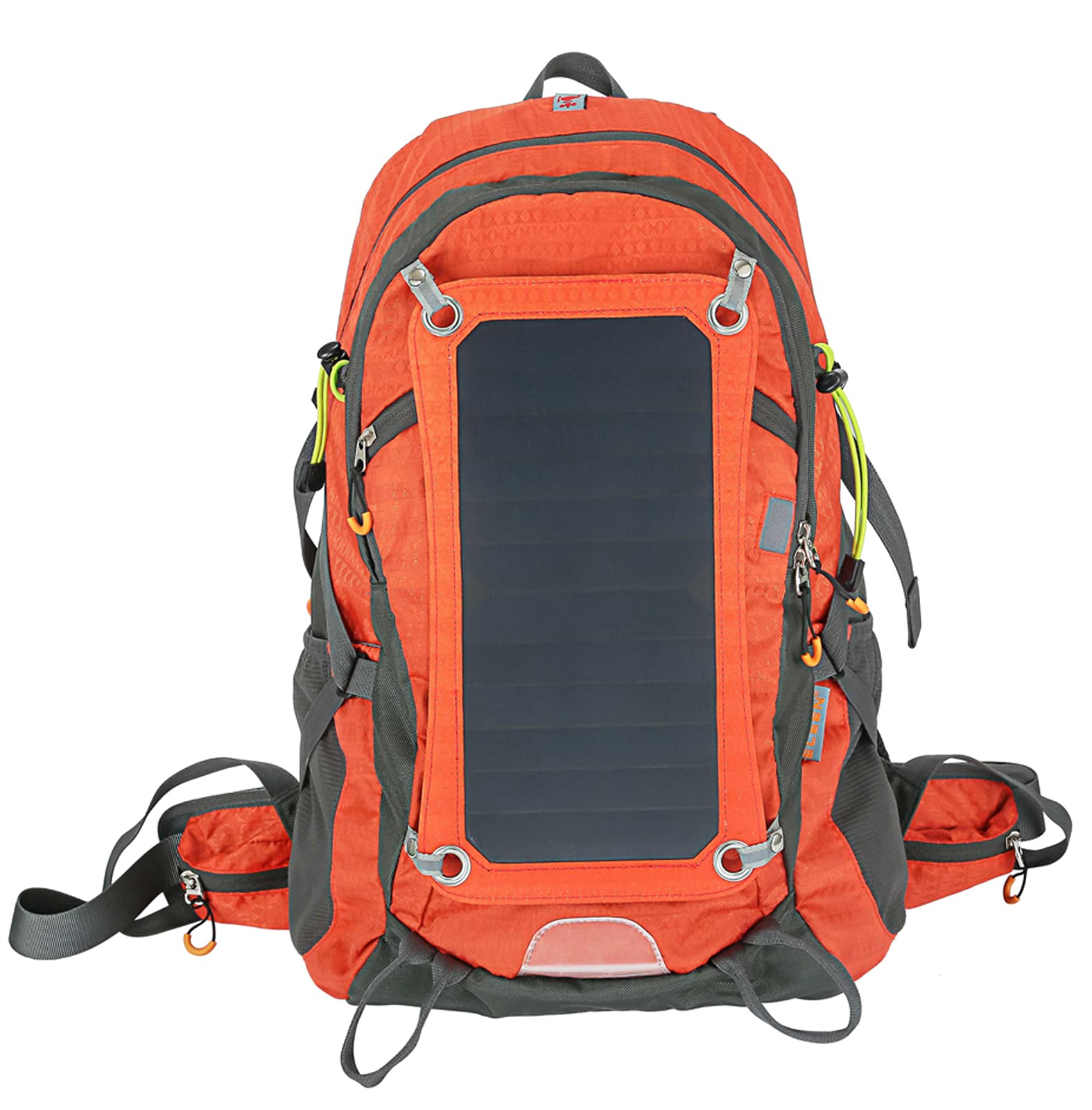 Solar Panel Backpack Charging With 2L Water Bag Hydration Bladder Bicycle Rucksack for Running Cycling Hiking Solar Panel Power Daypack orange