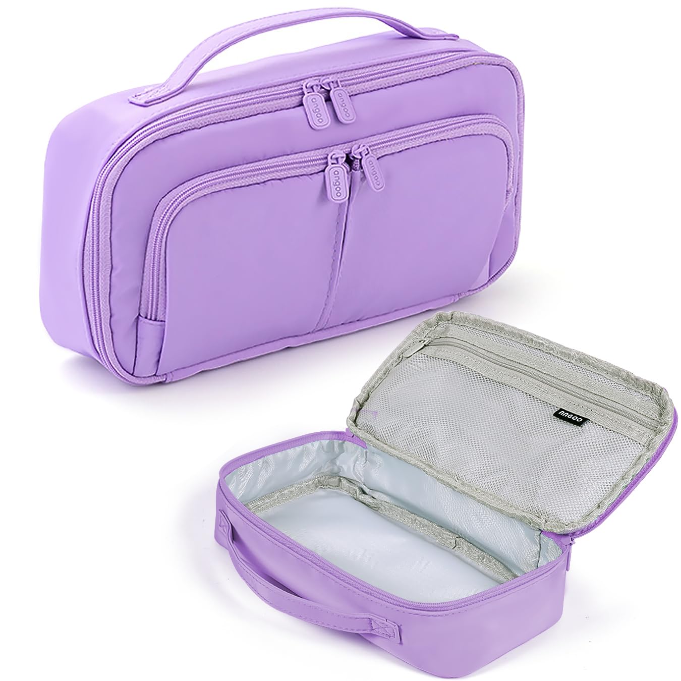 Pencil Case Large Capacity Pencil Cases for Students Kids Girls Boys Portable Double Zipper Purple Pencil Pouch Organizer Bag School Office Aesthetic Supplies for Secondary School Teens Adults Women