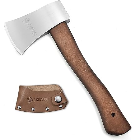 Amazon キャンプ 斧 焚き火 手斧 30cm Nedfoss 薪割り斧 ブナ柄 専用カバー付き おの アウトドア 薪割 枝打ち キャンプ用品 作業斧 手工具 おの