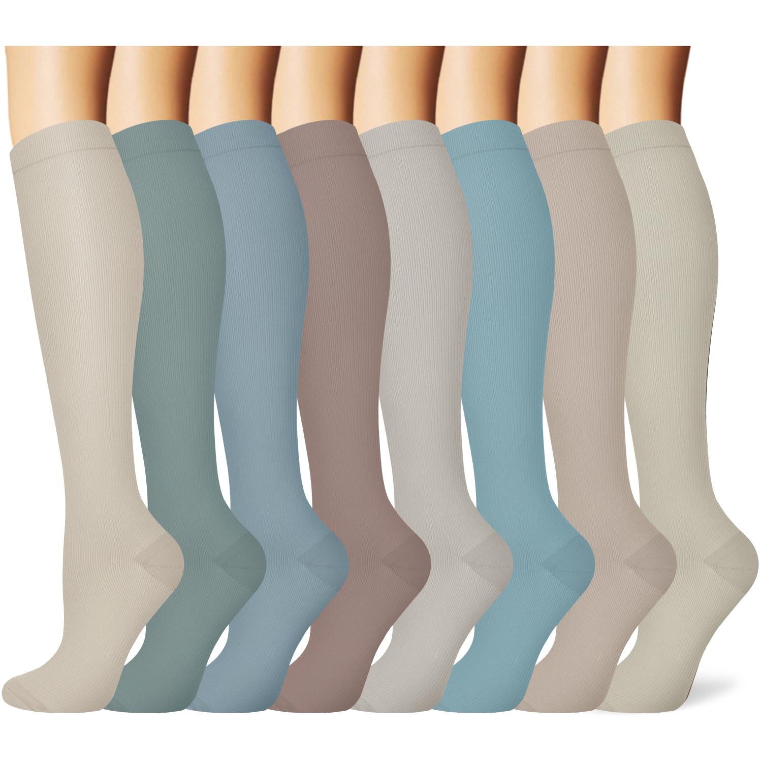 Iseasoo Copper Compression Socks For Men & Women Circulation-Best For Running Hiking Cycling 15-20 mmHg
