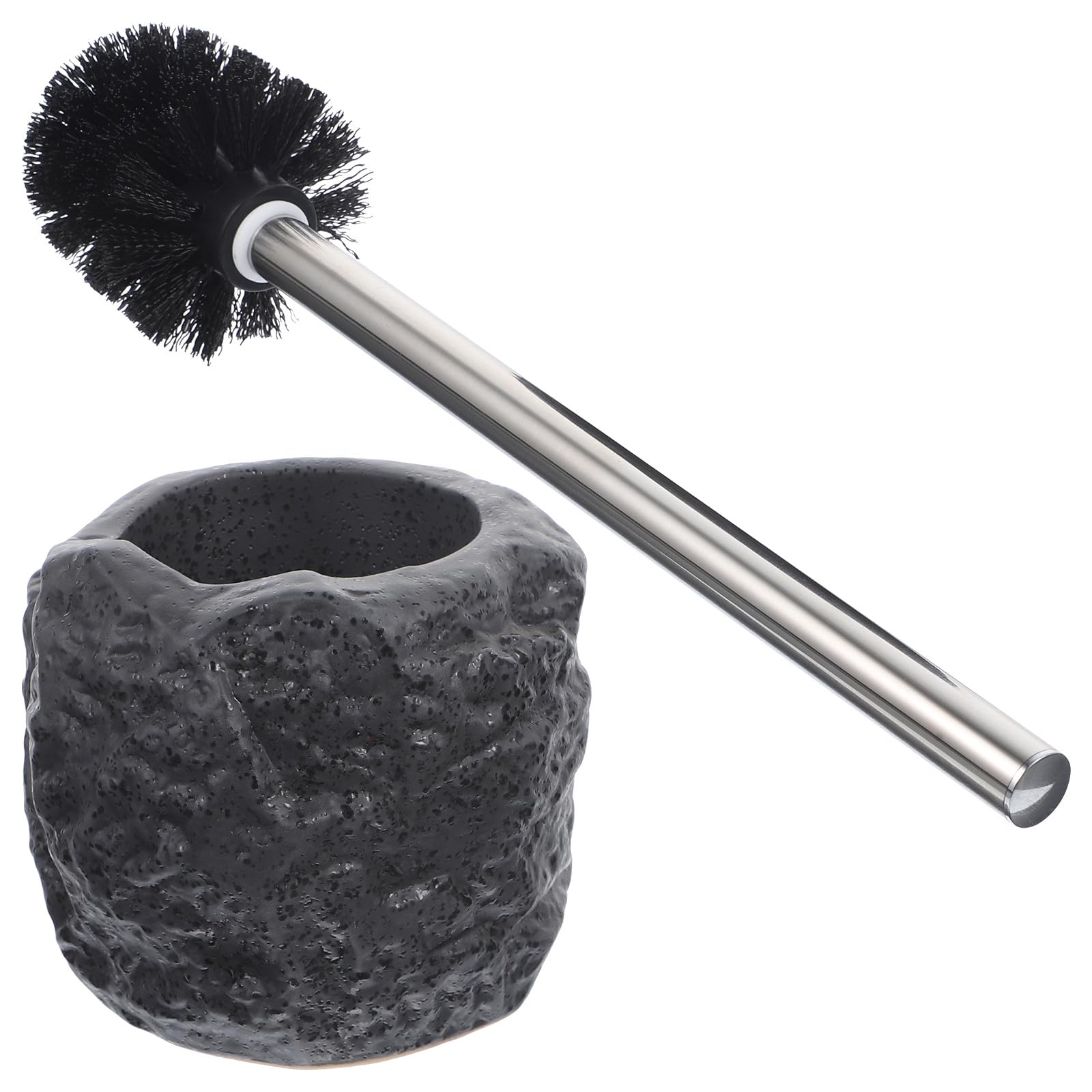 Brosse à toilette anti-trace avec support céramique et poils nylon