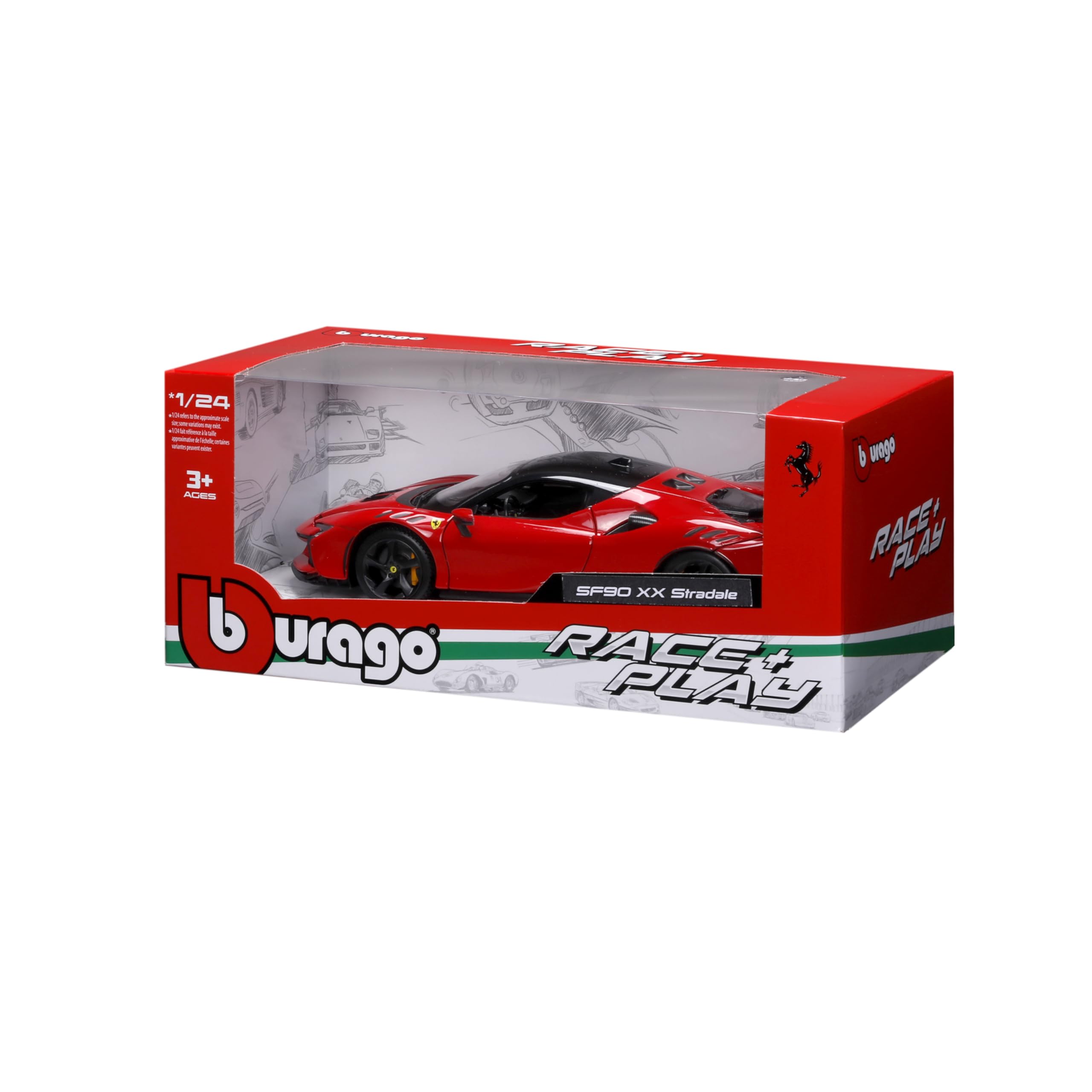 BBURAGO Ferrari SF90 XX Stradale Auto Diecast Scala 1:24 Replica Supercar Porte Apribili Licenza Ufficiale
