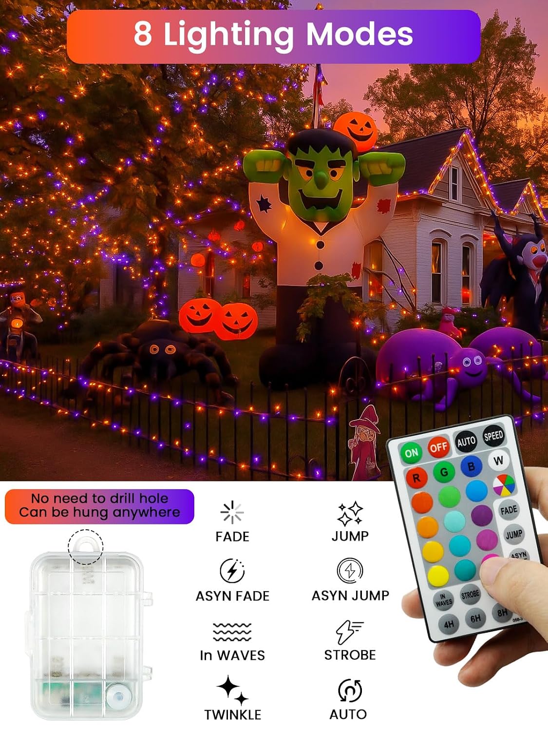 33Ft 100LED RGB Fairy Lights, Waterproof - Image 3
