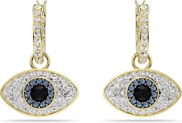 Swarovski Symbolica Drop Earrings, Evil Eye, Blue, Gold-Tone Finished