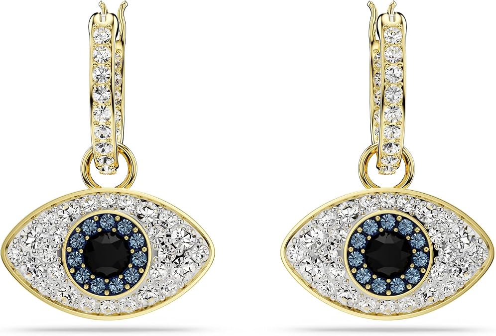Swarovski Symbolica Drop Earrings, Evil Eye, Blue, Gold-Tone Finished