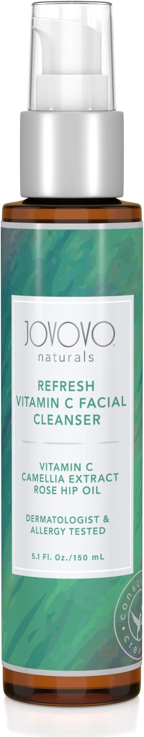 Jovovo Naturals Refresh Vitamin C Facial Cleanser โ All Natural Face Wash to Remove Dirt, Oil & Makeup โ Antioxidant Infused Cleanser Face Wash โ Gentle Face Cleanser to Fight Signs of Aging (5.1 Fl Oz)