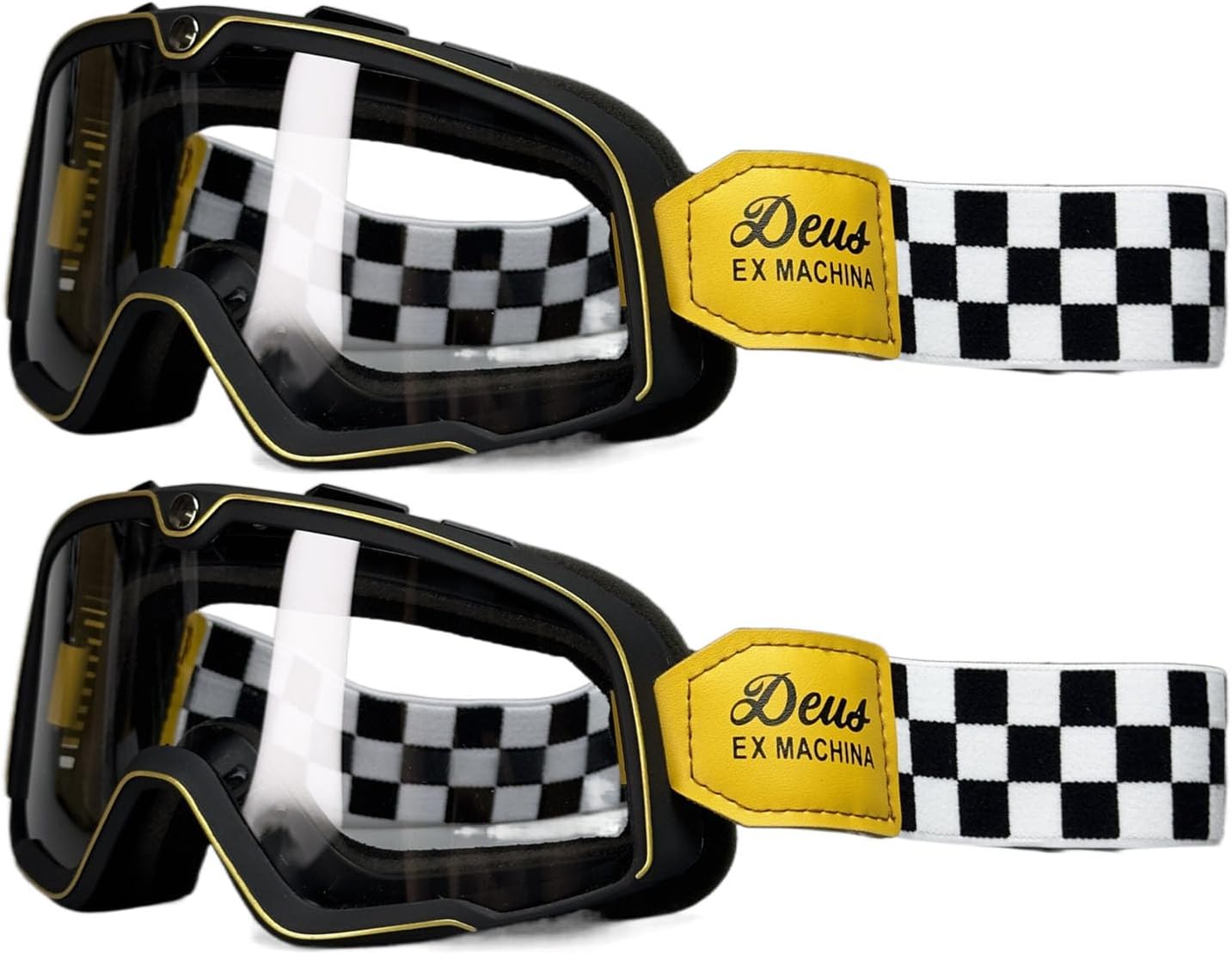 Adult Dirt Bike Goggles, 2-Pack ATV Motorcycle Goggles for Men & Women, Wide Vision Riding Off-Road