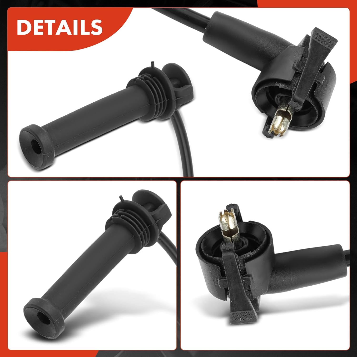 A-Premium Spark Plug Wires L4 2.0L Compatible with Ford Escort 1998-2003, Contour 1995-1999 & Mercury Mystuque 1995-1999, Cougar 1999, DOHC