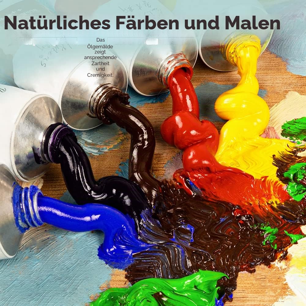 Paul Rubens Ölfarbe, 20 helle Ölfarben mit hoher Sättigung, 50 ml große Röhren, schnellere Trocknungszeit mit cremiger Textur und Konsistenz für Künstler, Studenten, Anfänger