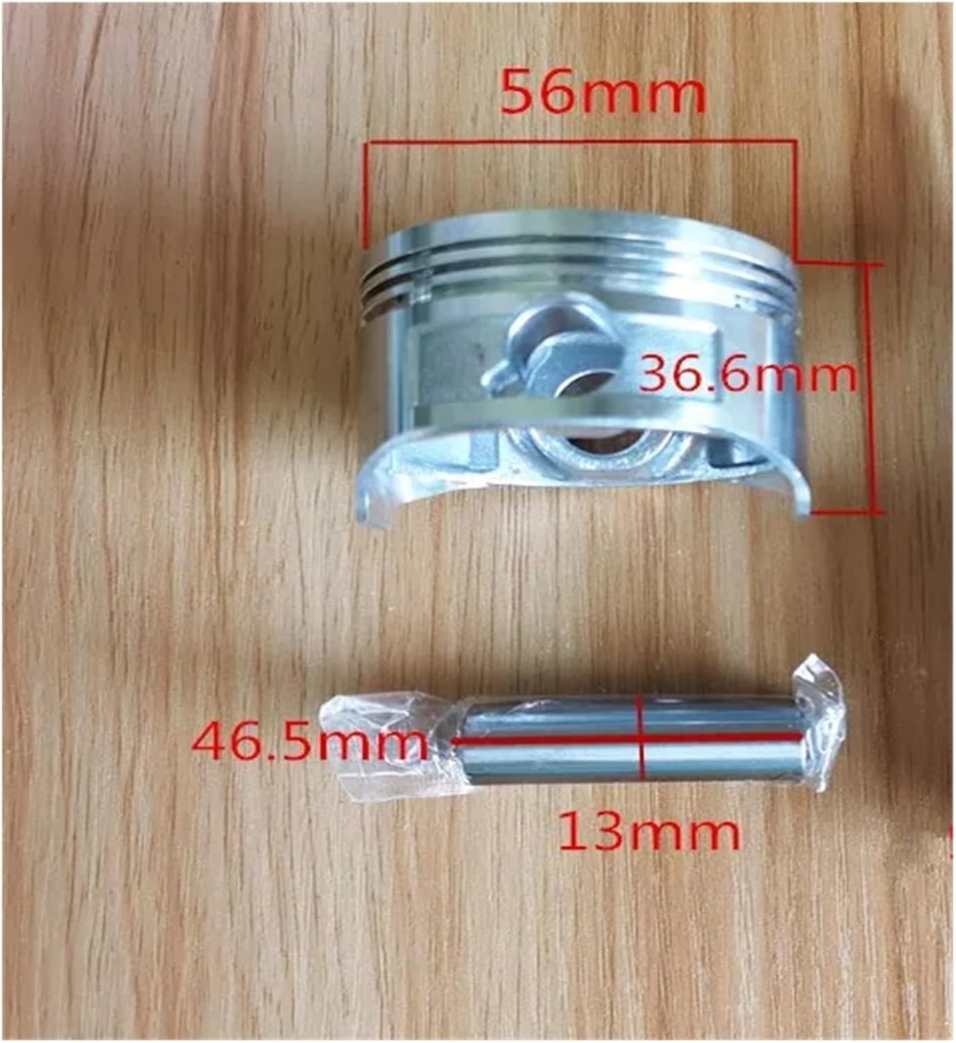 Piston kit 56mm Fit for Hd GX100 Engine Motor Rammer Tamper Piston with Ring pin Clip Replacement