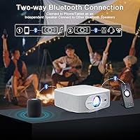 Vista 4 de [Licencia N+] Proyector inteligente con aplicaciones integradas, Wifi Bluetooth, 1080P Native 4K Mini proyector, 400 lúmenes ANSI, Keystone Gris