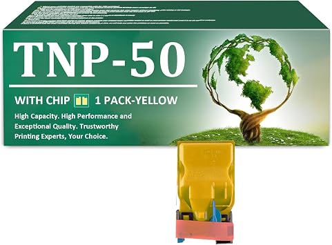 TNP50 Toner Cartridges Compatible for Konica Minolta TNP50Y A0X5234 Yellow Cartridges with Chip Fit for Konica Minolta Bizhub C3100P Printers,1 Pack