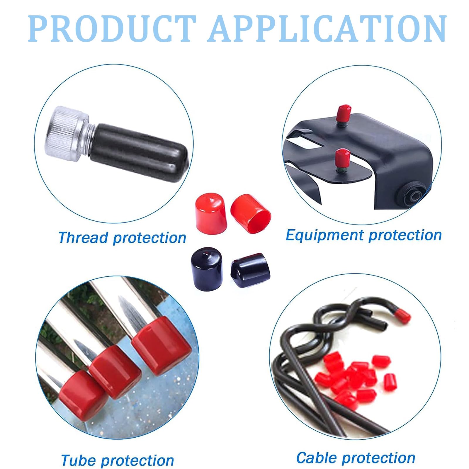 Cappucci In Gomma Per Viti E Tubi - 100 Pezzi - Misure 2mm, 3mm, 4mm, 6mm - Neri - Foto 11