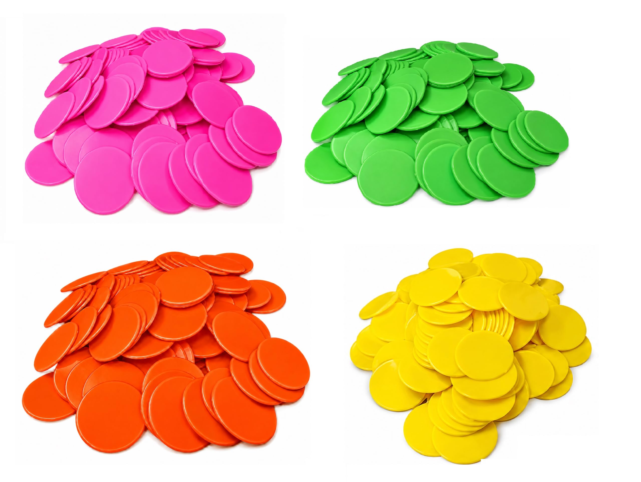 morel Plastic Plain Token Coin, Chips for Board Games, Round Shape Plastic Plain Token (100 Coin Each pkt) Total 400 Coins-image-40