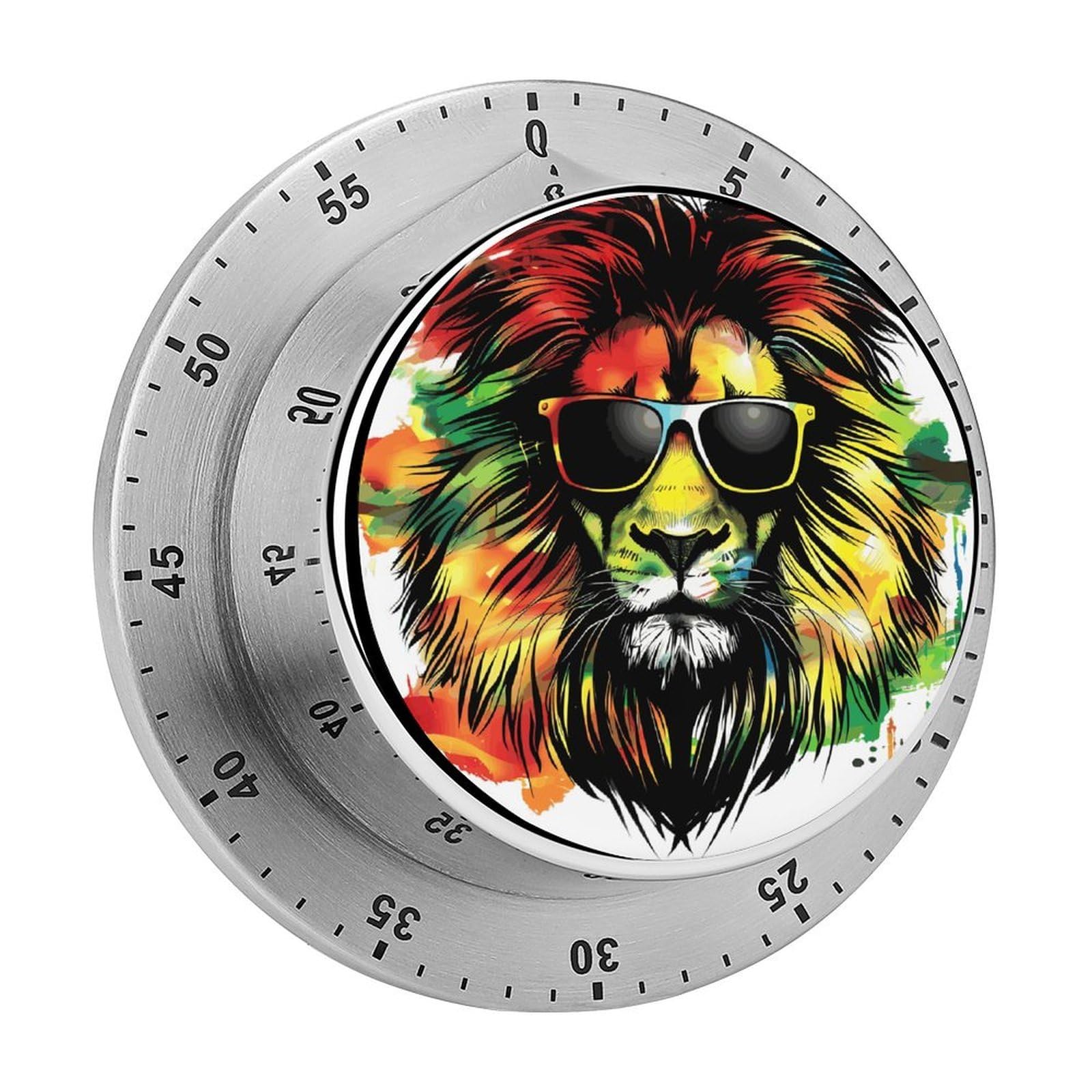 Lion Glasses Jamaica Rasta Mechanical Rotary Timer, Used for Daily Timing