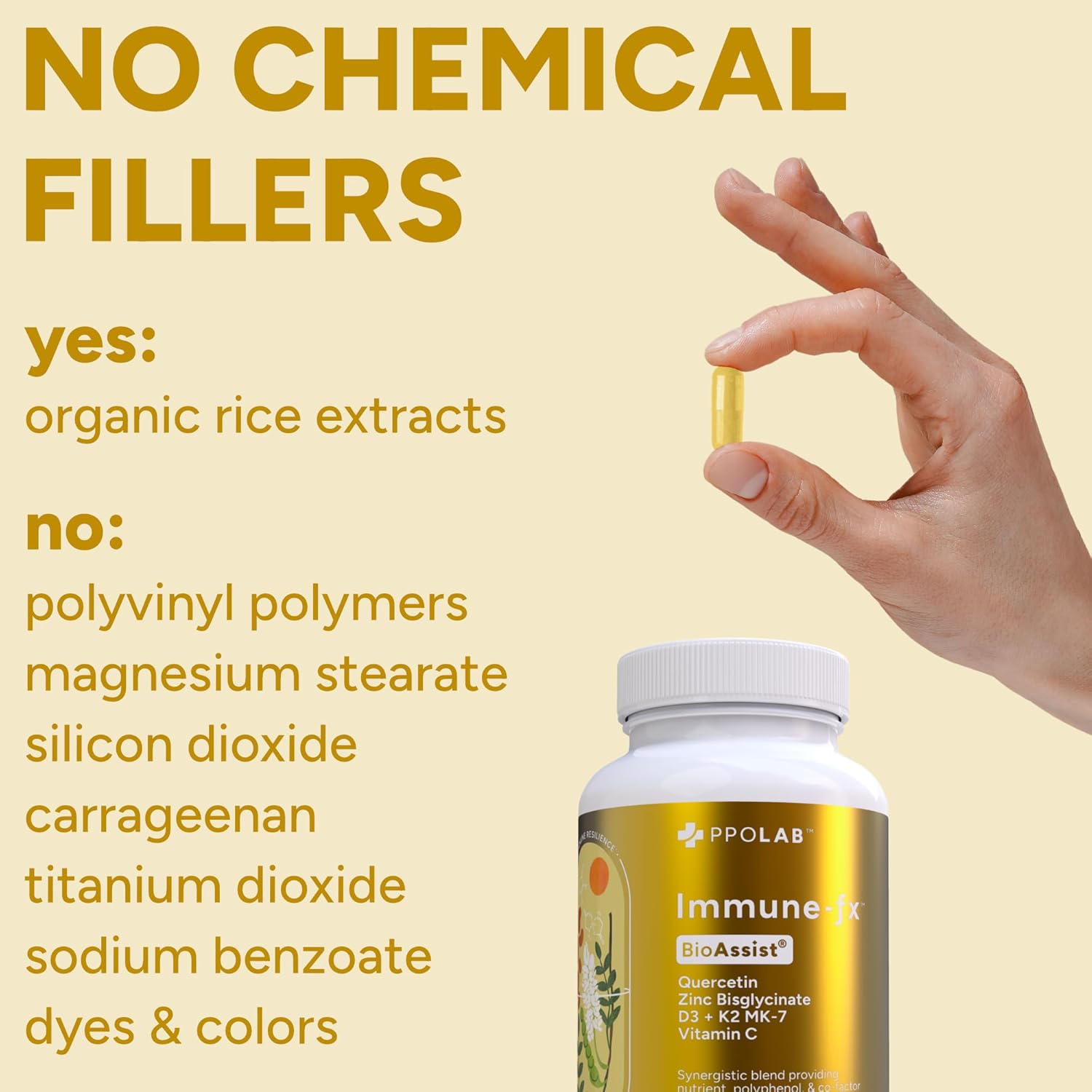 PPO Lab® Immune-fx™ Advanced Zinc Ionophore One-A-Day Immune Support Supplement with Zinc Bisglycinate, Quercetin, Vitamin C, D3, K2 for Respiratory, Heart, Histamine, Antioxidant Health, 60 Capsules