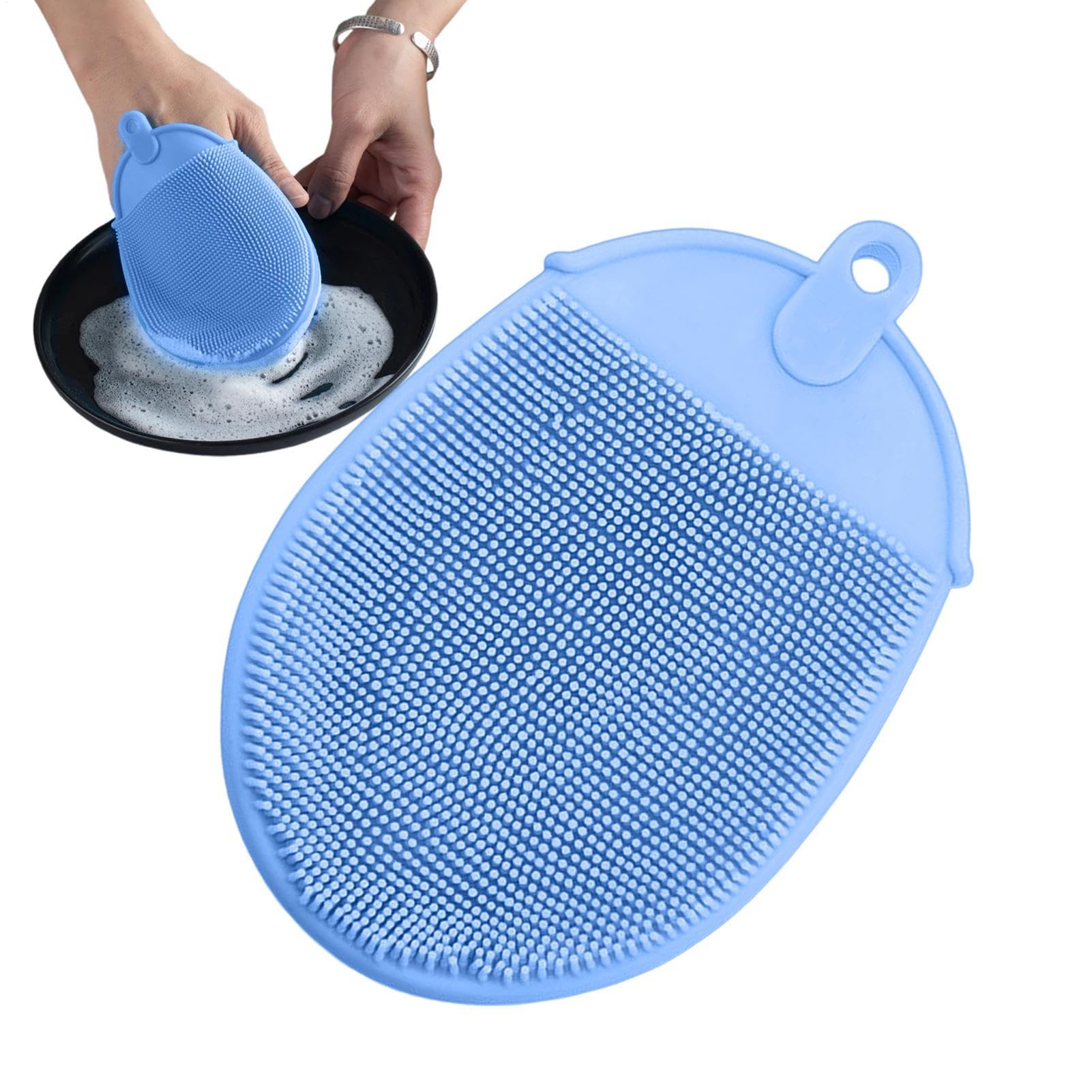 Spugna Lavapiatti in Silicone Abrasivo | Spugna a Doppia Faccia per Piatti su Lavelli, Pentole, Padelle, Piani Cottura, Frutta, Verdura, Lavaggio e Pulizia